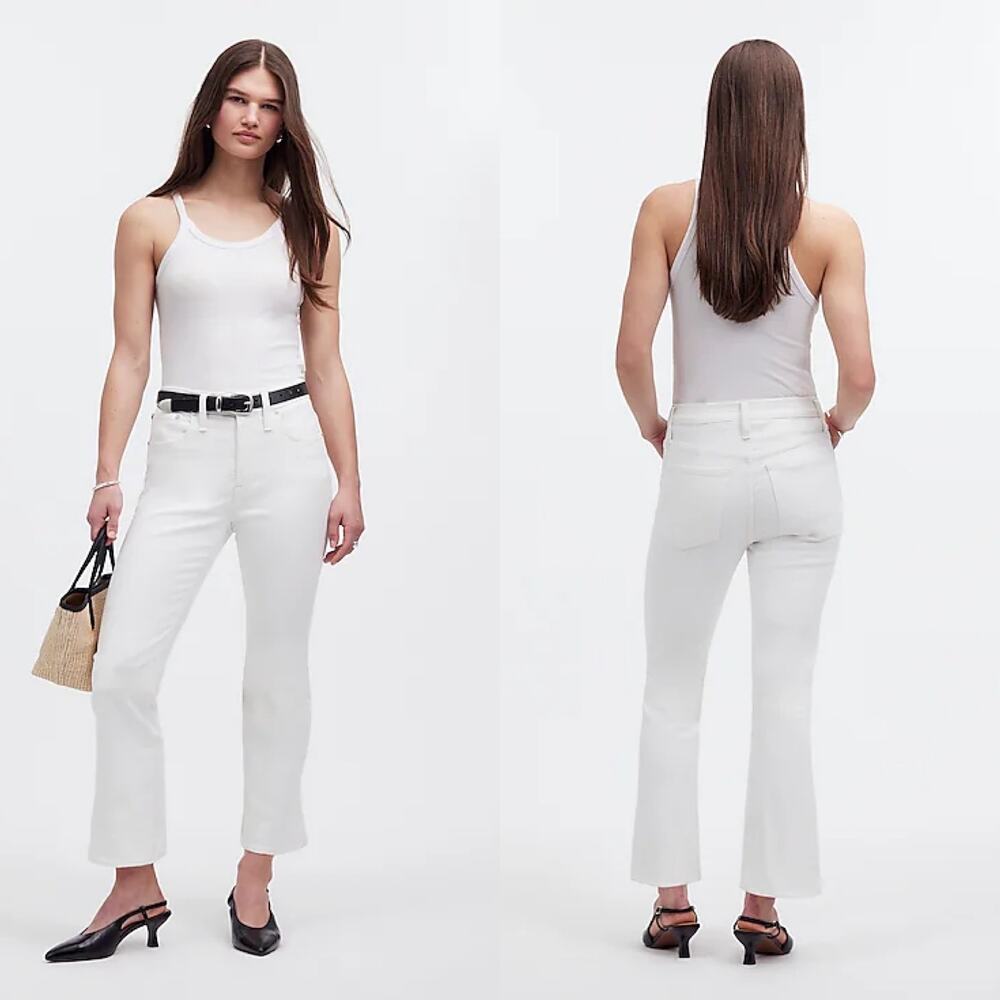 NWT Madewell Kick Out Crop Jeans in Pure White Size 26